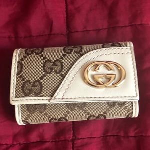 Authentic GUCCI Leather and Fabric Keyholder